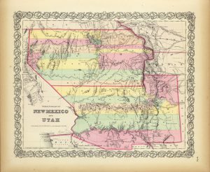 1856 COLTON MAP OF NEW MEXICO & UTAH - Story Of Hawaii Museum