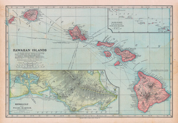 Miller Hawaiian Islands Honolulu & Pearl Harbor 1899
